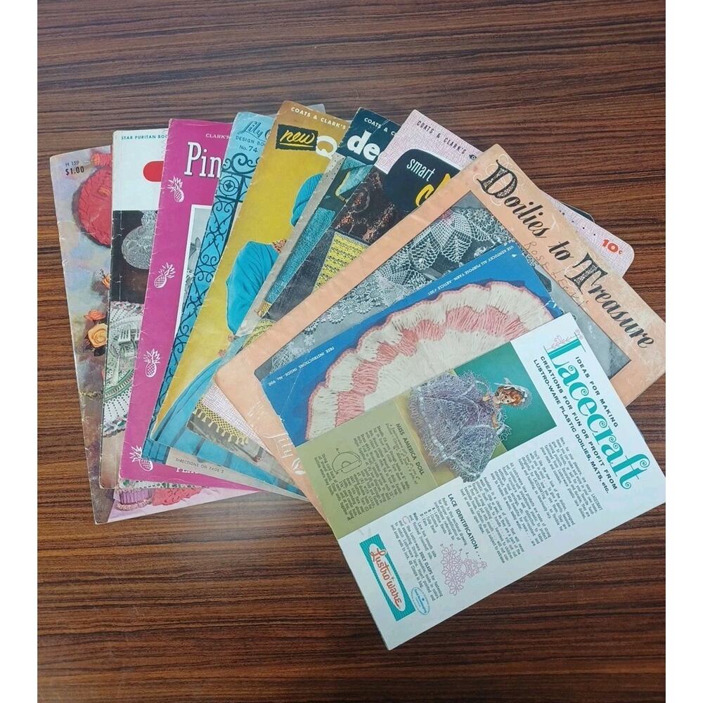 Vintage Crocheting & Knitting Books Doily,Dolls,Art Fun 1940's - 1960's Crafts - Picture 12 of 12